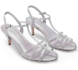 Coutgo Womens Kitten Heeled Sandals T-strap Heels (Size 9.5)