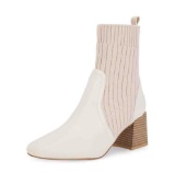 Womens Chelsea Boot Square Toe Stacked Chunky Heel(Size 7)