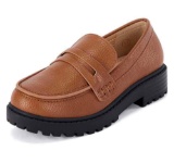 Coutgo Girls Slip On Penny Loafers Round Size 3