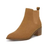 Womens Mid-heel Ankle Boots Pointed Toe Size 5