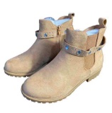 Rilista Kids Girls Ankle Bootie With Side Buckle & Zipper Size 9
