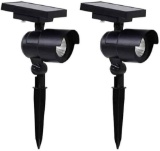 Member's Mark 2-PACK MATTE BLACK LED Solar Spot Lights