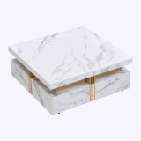 Modern Square Storage Coffee Table with 4 Drawers,Contemporary Elegance Storage Table