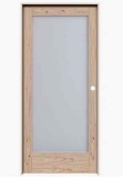 Frosted Glass Unfinished Cedar Prehung Interior Door 80? x32?