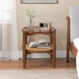 Total Tactic Rattan Round Side End Table With Tabletop