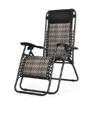 Patio Rattan Zero Gravity Lounge Chair Folding Recliner W/Headrest Mix Gray