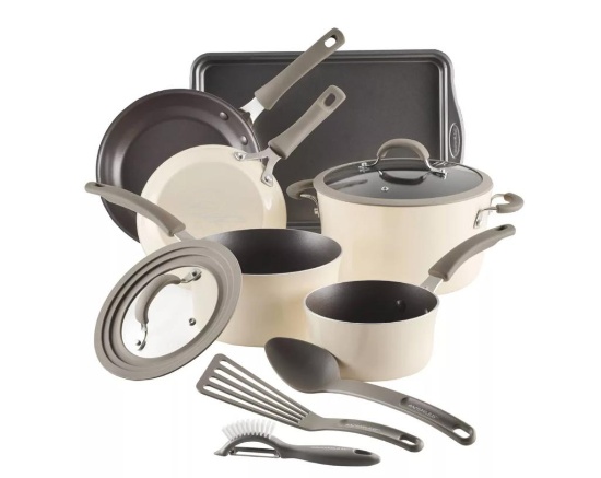 Rachael Ray Cook + Create 11pc Aluminum Nonstick Cookware Set
