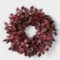 Artificial Leaf Wreath Arrangement Burgundy