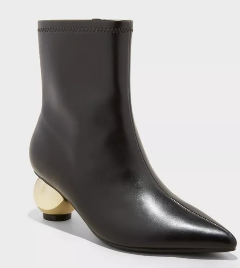 Women's Jaz Ball Heel Stretch Ankle Boots with Memory Foam Insole Size US 9- A New Day