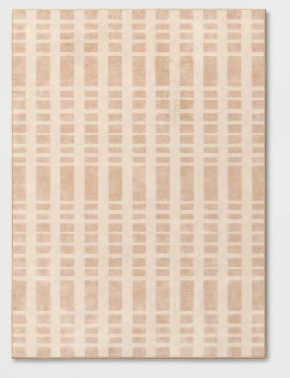 4'x5'5" Washable Small Checker Accent Rug