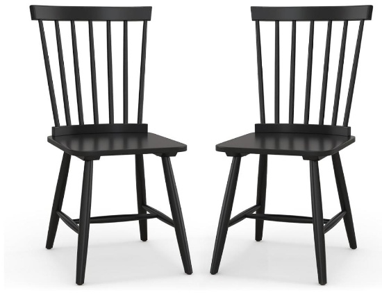 COSTWAY Windsor Dining Chair Set of 2, Kitchen Side Chairs JV12167DK
