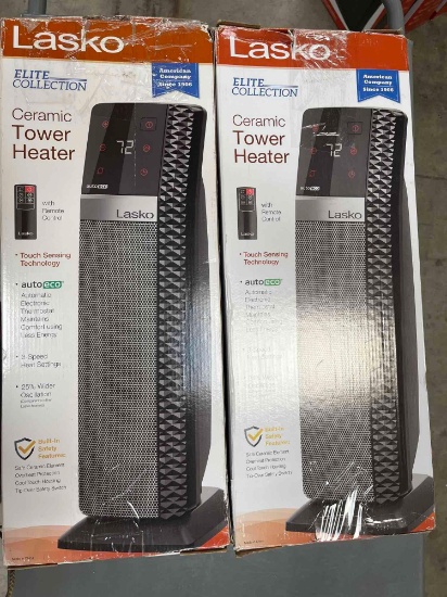 QTY 2 Lasko elite ceramic tower heater