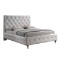 Baxton Studio Stella Crystal Tufted White Modern Bed with Upholstered Headboard