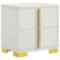 Coaster Marceline White and Gold 2-Drawer Nightstand