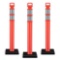 Costway 3 Pack Traffic Delineator Post Safety 45'' Traffic Barrier