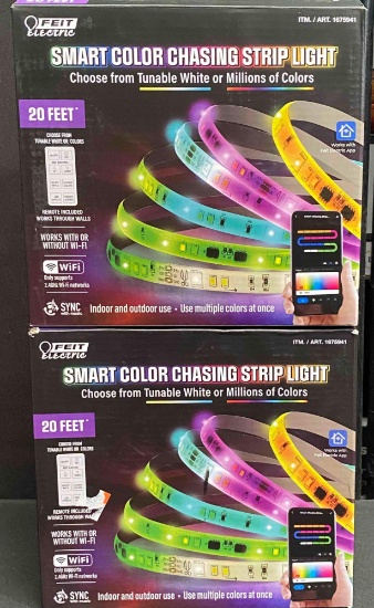 2 Pack of FEIT ELECTRIC SMART COLOR CHASING STRIP LIGHT