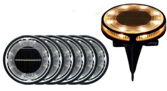 Member?s Mark 6-PACK MATTE BLACK LED Solar Dise Lights