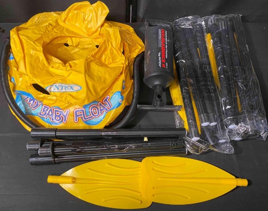 INTEX MY BABY FLOAT with canoe paddles and Hi Output Air Pump