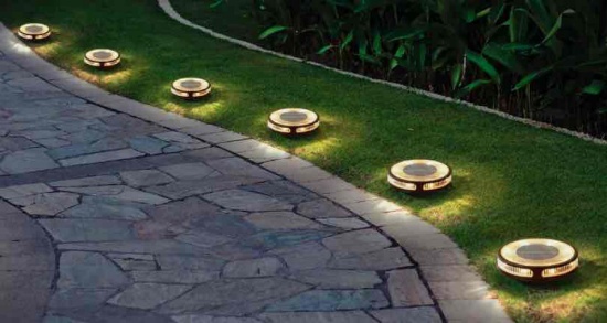 Member?s Mark 6 Pack Matte Black LED Solar Disc Lights