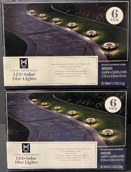 2 of Member?s Mark 6 Pack Matte Black LED Solar Disc Lights