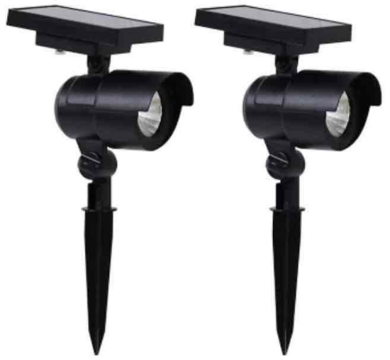 Member?s Mark 2 Pack Matte Black LED Solar spot Lights