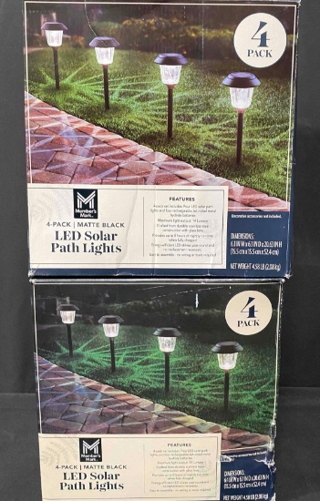 2 Box of Members Mark 4-PACK MATTE BLACK LED Solar Path Lights