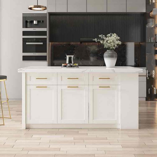 72" Modern Style Laminate Kitchen Islands With Multi-Storage