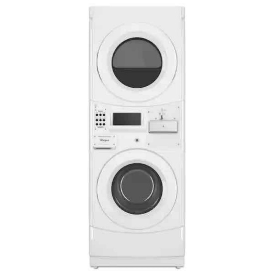 White Commercial Laundry Center with 3.1 cu. ft. Washer and 6.7 cu. ft. 240-Volt Electric Vented