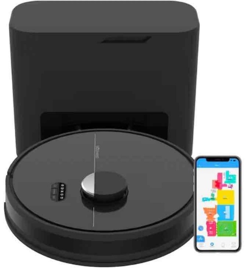 Dustin Wi-Fi Connected Self-Emptying Robot Vacuum and Mop in Night