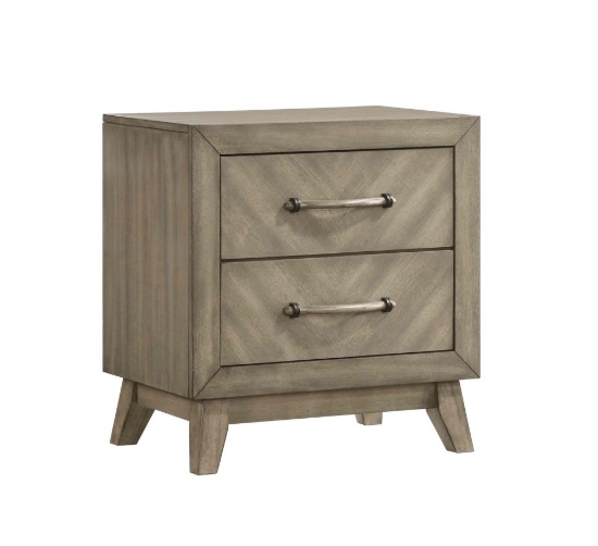 2-Drawer Nightstand in Antique Gray