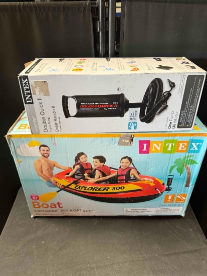 Intex Inflatable Lounging Swimming Pool Float & Hand Pump