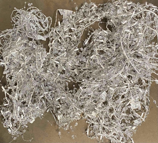 Lot of Acrylic Crystal Diamond Garland Wire String Frosted & Diamond Cut Beaded Glitter Gem String