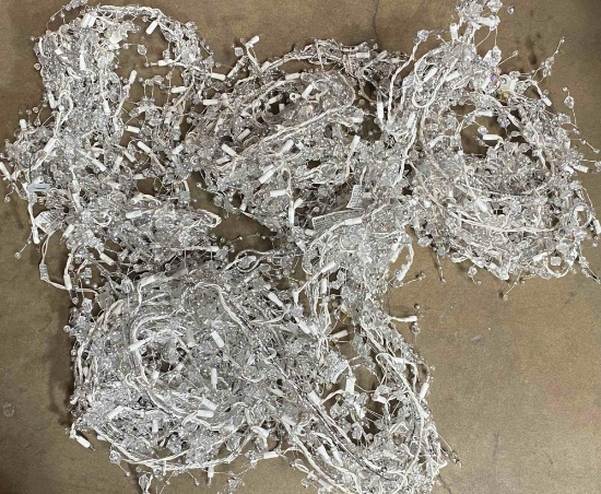 Lot of Acrylic Crystal Diamond Garland Wire String Frosted & Diamond Cut Beaded Glitter Gem String