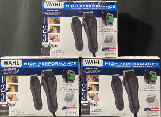 3 Pack of WAHL HIGH PERFORMANCE COMPLETE HAIRCUTTING & TOUCH-UP KIT