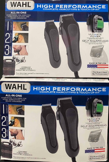 2 Pack of WAHL HIGH PERFORMANCE COMPLETE HAIRCUTTING & TOUNCH KIT