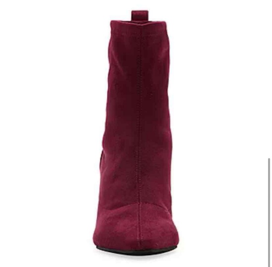 Dress Boots for Women, High Heel Boots Ankle Boots Stiletto Pointed Toe Booties Wine Red