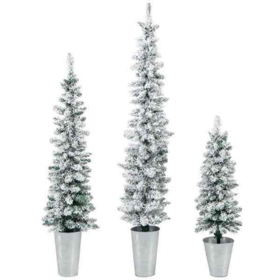 HAPPYGRILL Potted Artificial Christmas Tree Set of 3