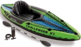 Intex 1 Person Inflatable Kayak with 86 Inch Paddle and 2 Person Inflatable Kayak with 84 Inch