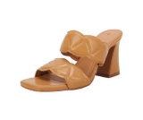 LPCBDEE Womens Two Strap Heeled Sandals Chunky Block Square Open Toe Slip On High Heel Pumps Shoes
