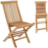 Costway Set of 2 Indonesia Teak Patio Folding Chairs