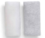 Delta Children Fitted Crib Sheets - 2 Pack, White & Heather