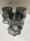Qty. 3 Geo Glass Decorative Vase Gray
