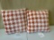 Qty. 2 Printed plush Houndstooth Pillow Square Throw Pillow with Faux Shearling Reverse