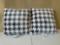 Printed plush Houndstooth Pillow Square Throw Pillow with Faux Shearling Reverse