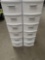 plastic storage containers with large bead collection.