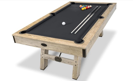 GoSports 7 ft Pool Table with Wood Finish - Modern Billiards Table