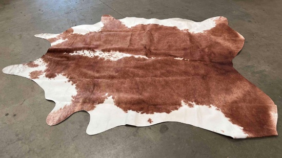 Premium Faux Cowhide Rug 4.6 x 5.2 Feet, Sturdy and Large Size Cow Print Rugs