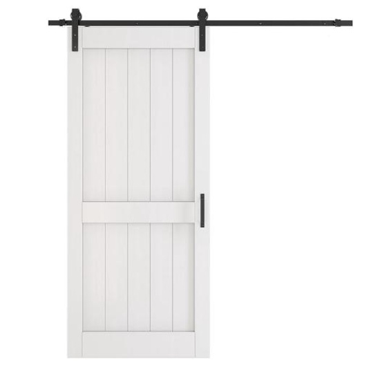 H Shape Barn Door White