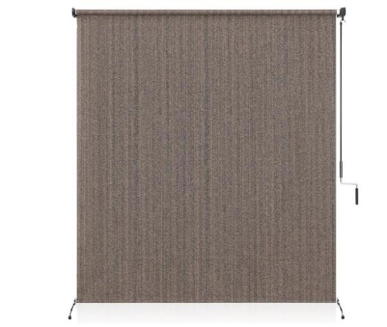 PHI VILLA Outdoor Roller Sun Shade, Patio Cordless Blinds Roll Up Shade