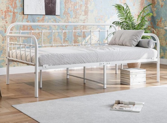 Metal Daybed Frame Twin Size with Steel Slats Platform